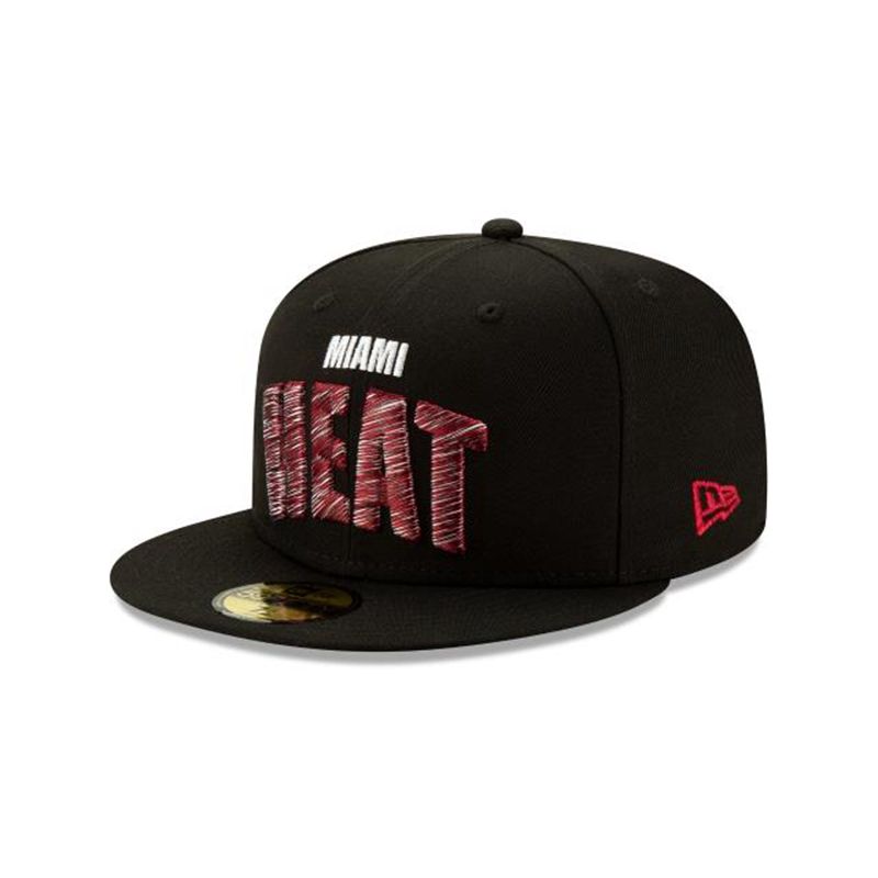 NBA Miami Heat Raised Threads 59Fifty Fitted (BYV4525) - Black New Era Caps